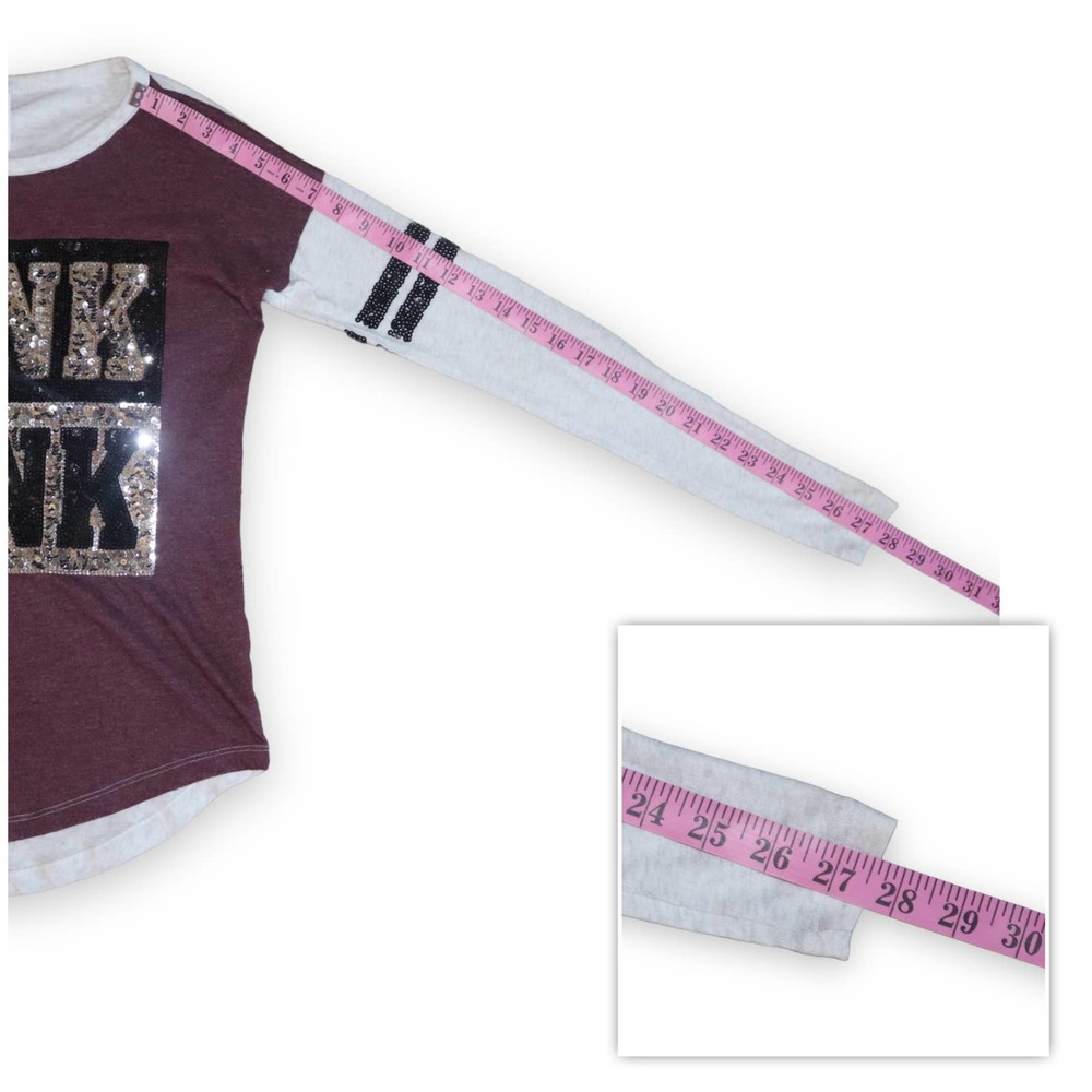PINK Victoria’s Secret Sequin Embellished T-Shirt Size XS - Picture 7 of 9